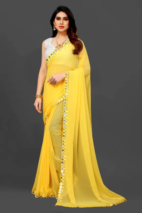 Side Mirror Styles Georgette Party Wear Sarees Catalog